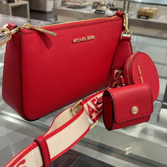 MICHAEL KORS JET SET TRAVEL SMALL SHOULDER CROSSBODY BAG WITH TECH ATTCH AIRPOD - Picture 8 of 16